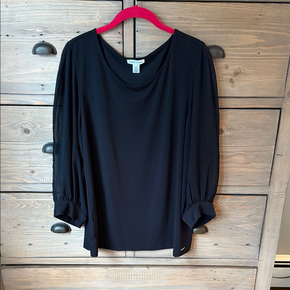 EUC Calvin Klein Black Top SZ L